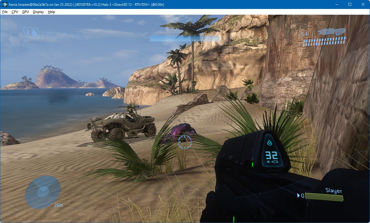 No FXAA — Halo 3, no in-game AA, upscaled from 1152x640 to 1280x720 with FSR