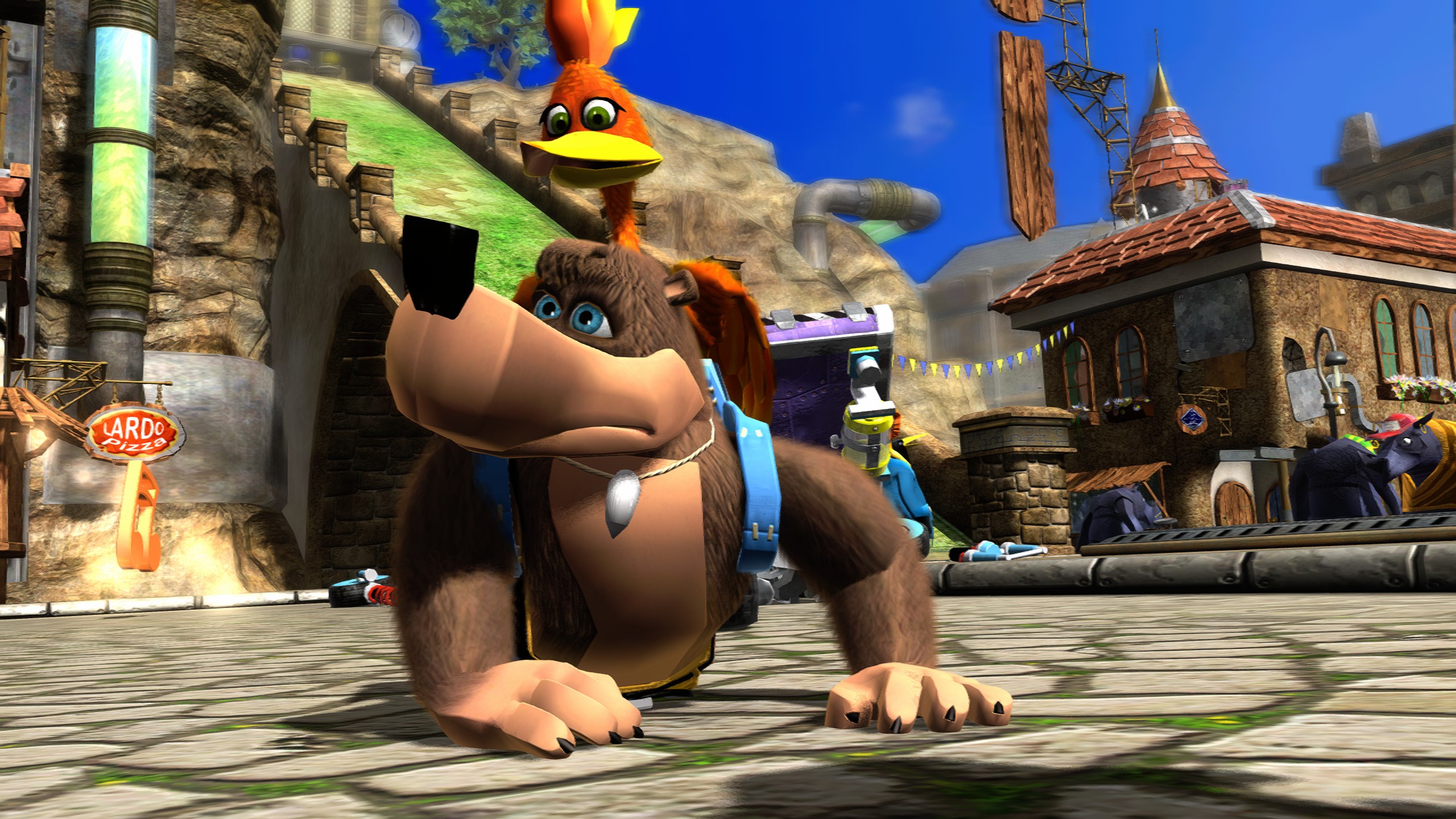 Banjo-Kazooie: Nuts & Bolts with 1x2 resolution scale, 2x MSAA, extreme quality FXAA, 1280x1440 upscaled to 2560x1440 by FSR
