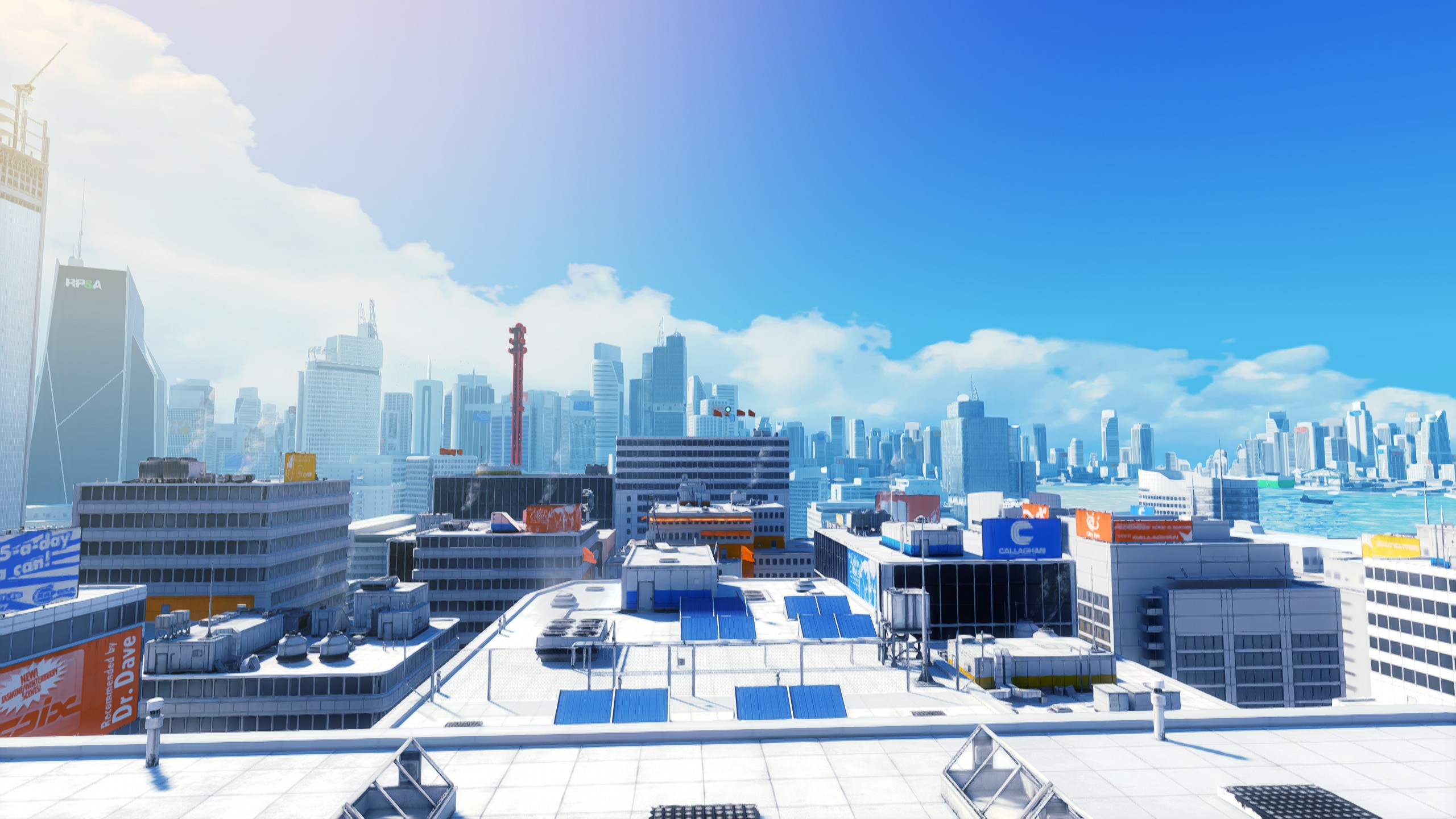 Mirror’s Edge with 2x1 resolution scale, 2x MSAA, extreme quality FXAA, 2560x720 upscaled to 2560x1440 by FSR
